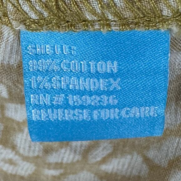 J Mclaughlin Top Womens Large Gold Print Button Down Long Sleeve Preppy Career - Picture 6 of 11